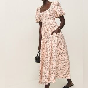 NWT Reformation Everlyn Puff Sleeve Stretch Organic Cotton Dress Fresca Size 2